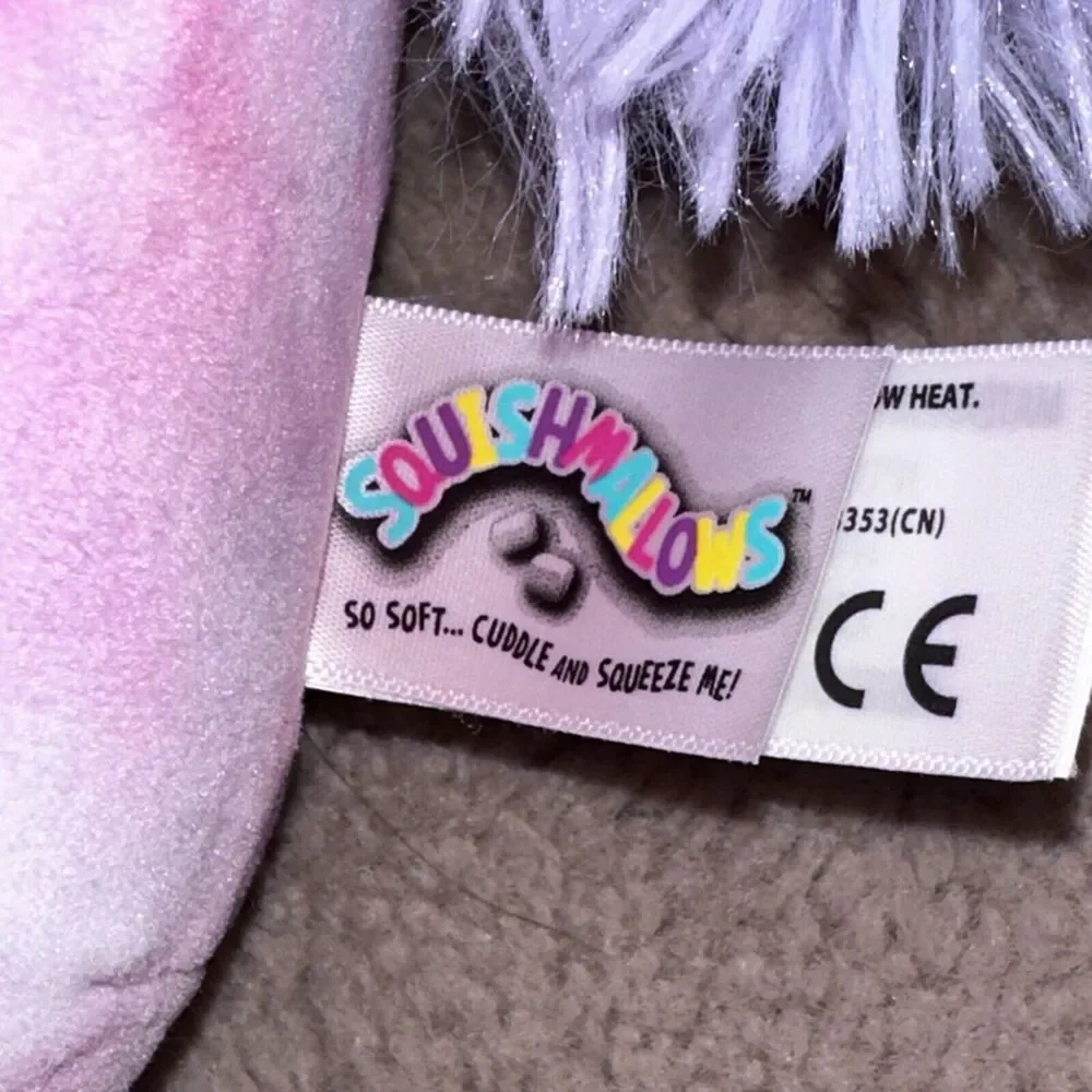 2020 Squishmallows WILLOW Pegasus Pink & Purple Glitter Sparkle Wings Tie Dye 8